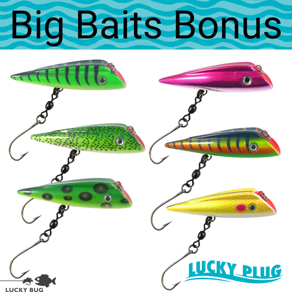 Lucky Plug 6.75" - 6 Pack - Big Baits Bonus - Kit 1