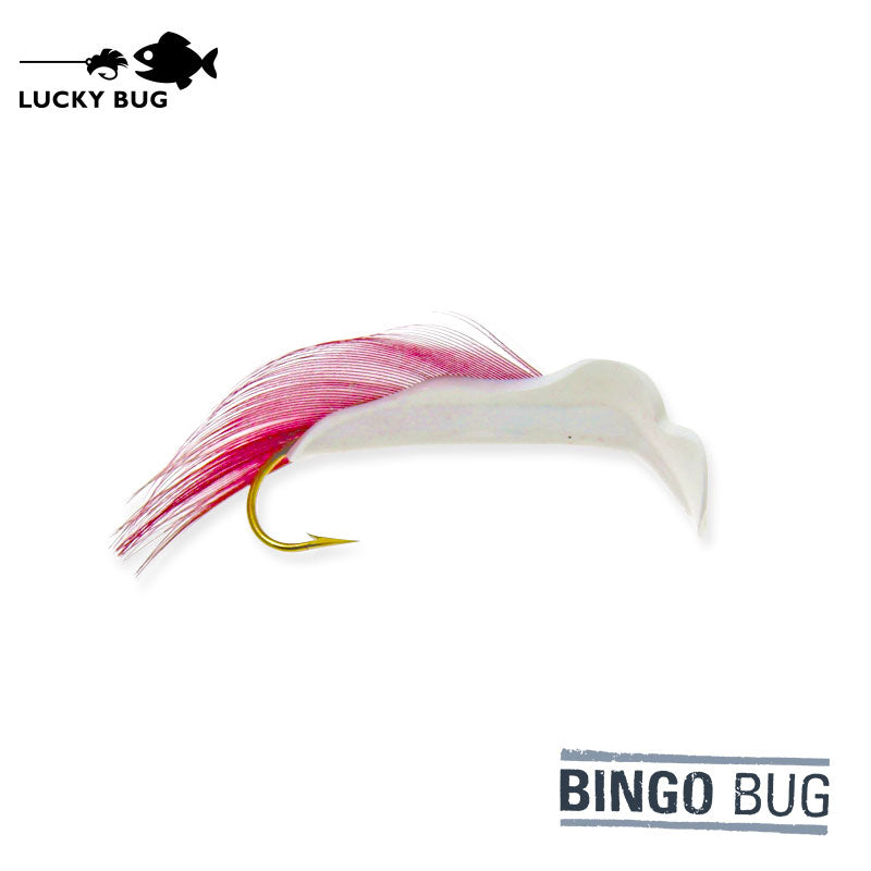 bingo fish hook Bingo BUG SMALL White W/ CLARET WING (FINE WINE)