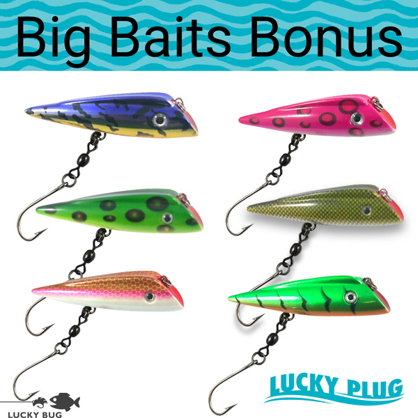 Lucky Plug 6.75" - 6 Pack - Big Baits Bonus - Kit 2