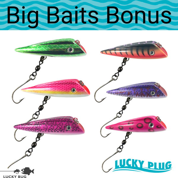 Lucky Plug 6.75" - 6 Pack - Big Baits Bonus - Kit 3